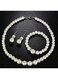 Generic Pearl Matching Jewelry Set Including Bracelet, Earrings And Necklace Classic And Elegant Jewelry For Women