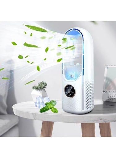 Generic Portable Bladeless Fan, Small C𝗈Oling Fan With 6 Gears, Desk Bladeless Fan, Small Table Fan Air Cooler, Quiet Desktop Fan Bladeless For Bedroom Home, Office, Travel