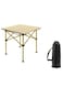 طاولة تخييم محمولة وخفيفة الوزن قابلة للطي مع حقيبة حمل، مثالية للنزهات والمشي لمسافات طويلة وصيد الأسماك والشواطئ. المقاس: 53 × 50 سم