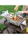 Generic Portable Charcoal Grill Folding Barbecue Stainless Steel Tabletop For Outdoor With Carry Bag