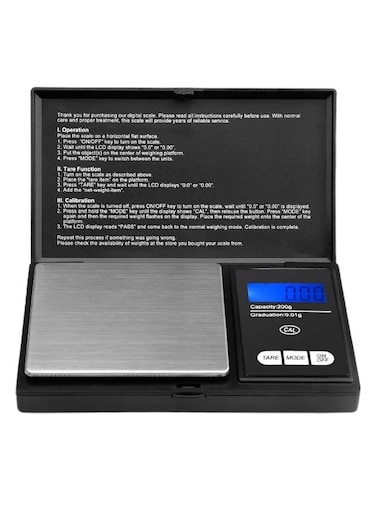 Generic Portable Salter Mini Digital Weighing Precision Scale Black/Silver 16cm