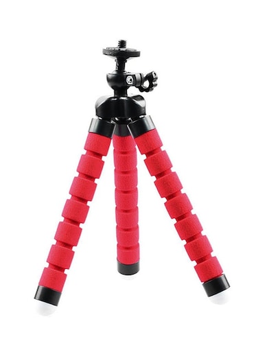 حامل ثلاثي القوائم صغير مرن محمول من الإسفنج، أحمر اللون