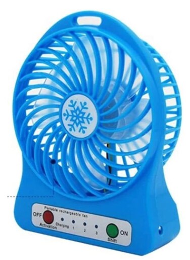 Generic Portable USB Rechargeable LED Fan Air Cooler Mini Operated Desk Battery Optional