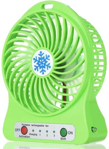 Generic Portable USB Rechargeable LED Fan Air Cooler Mini Operated Desk Battery Optional