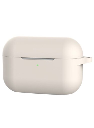 غطاء حماية عام لشحن سماعات أبل إيربودز برو، لون أبيض كريمي