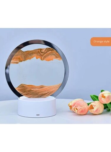 Generic Quicksand 3D Landscape Flowing Sand Picture Hourglass LED Desk Night Light Home Decor