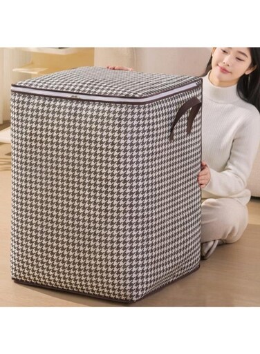 Generic Quilt Storage Bag Household Large Capacity Wardrobe Storage Clothes And Pants Sorting Bag Fabric Dustproof Moving Packing Bag Size: 70*60*50Cm