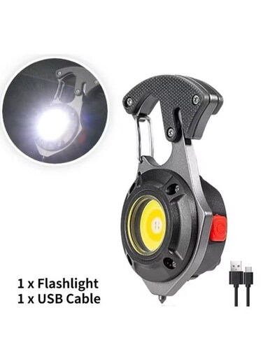 Generic Rechargeable Power Display Strong Light Camping Lamp Bottle Opener LED Portable LED Work Light Keychain Flashlight