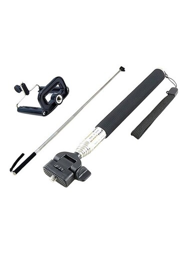 Generic Selfie Monopod With Mobile Holder Clip Black