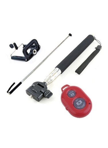 Generic Selfie Stick Monopod With Bluetooth Remote Shutter Black