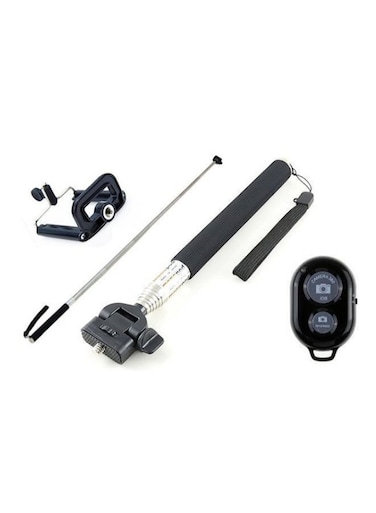 Generic Selfie Stick Monopod With Bluetooth Remote Shutter Black
