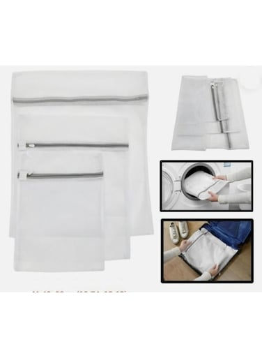 Generic Set Of Laundry Bag Zipper-Wash Protective Coarse Mesh Bag Houseland Washing Specific Sizes: 25Cm*30Cm 30Cm*40Cm 40Cm*50Cm