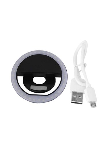 Generic Sg-11 Mini Rechargeable Phone LED Selfie Lamp Ring Black