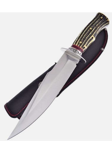 Generic Sharps Bowie Knife Imitation Stag Handle With Sheath