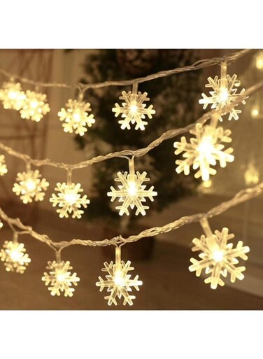 Generic Snowflake Light Battery Powered Waterproof 20 LED 3M Garden Fairy Lights For Christmas Festival Home Party Decorations