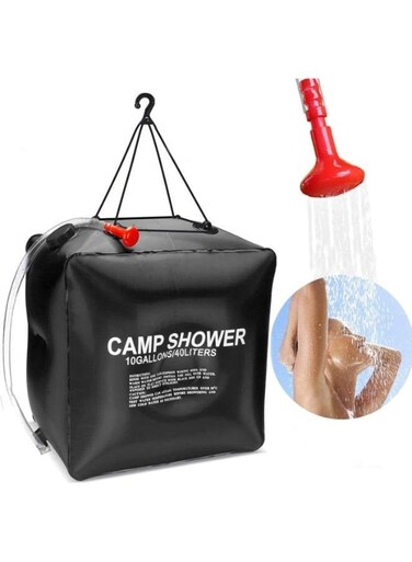Generic Solar Shower Bag Portable Shower For Camping Heating Camping Shower Bag 10 Gallons/40L Hot Water For Camping