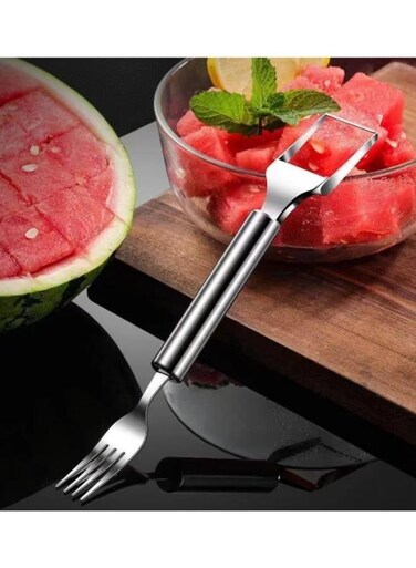 قطاعة بطيخ وفاكهة 2 في 1 من الفولاذ المقاوم للصدأ، أداة مطبخ منزلية