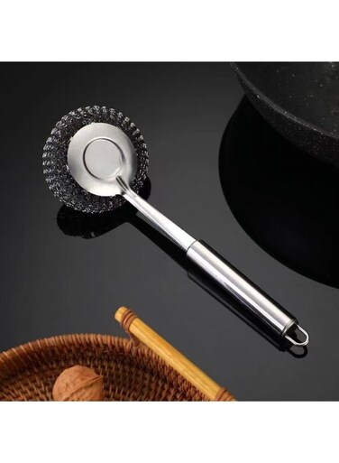 Generic Stainless Steel Pot Brush Kitchen Long Handle Pot Washing Dish Cleaning Brush Steel Wire