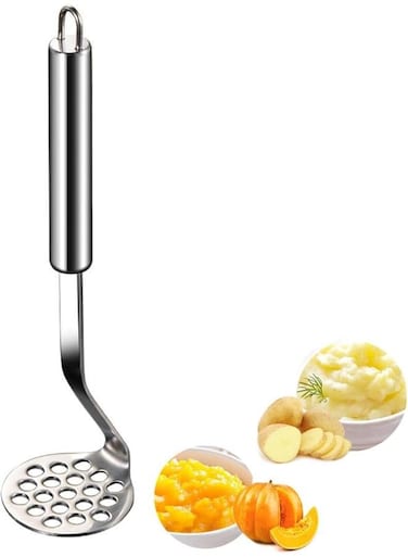 Generic Stainless Steel Potato Masher - Food Masher Utensil, Hand Masher, Vegetables Fruits Mashe, Metal Mashing Utensil