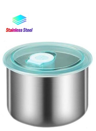 Generic Storage Container, Stainless Steel Leak Proof Food Fresh Keeping Box With Cover, Reusable And Durable Food Preservation Box, For Grain, Nuts, Fruit And Vegetable