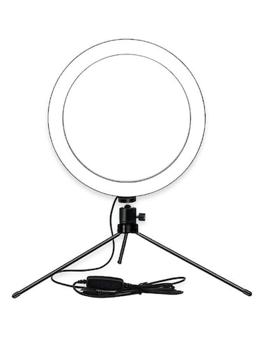 Generic Table LED Ring Light With Tripod Stand Black/White