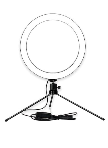 Generic Table LED Ring Light With Tripod Stand Black/White