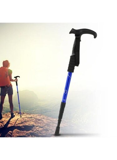 Generic Telescopic Lightweight Elderly Trekking Poles Aluminum Alloy Walking Stick Outdoor Foldable Walking Stick For Hiking Travel