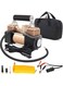 مضخة هواء كهربائية محمولة تعمل بتيار مستمر 12 فولت، مزودة بمصابيح LED لإطارات السيارات