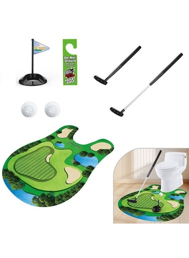 Generic Toilet Golf Mini Set Mens Golf Toy Fun Indoor Leisure Sports Bathroom Golf Practice Gag Gift