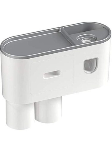 حامل فرشاة أسنان جداري عام مزود بمجموعة عصارة وموزع معجون أسنان أوتوماتيكي مزدوج