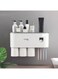 Generic Toothbrush Holder Wall Mounted With Double Automatic Toothpaste Dispenser Squeezer Kit With 3 Cups