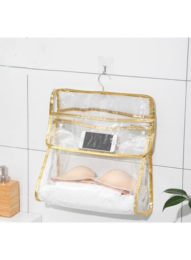 Generic Transparent Bathroom Storage Bag Bathroom Bath Clothes Towel Storage Bag Thickened PVC Waterproof Storage Hanging Bag Size: 31*30*10Cm