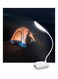مصباح LED خفيف الوزن قابل لإعادة الشحن عبر منفذ USB، مزود بخاصية التحكم باللمس وخرطوم مرن قابل للدوران 360 درجة، لون أبيض