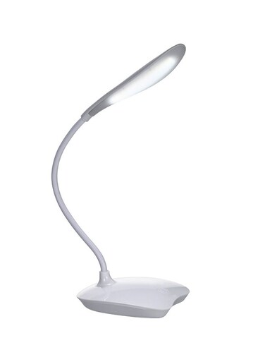 مصباح LED خفيف الوزن قابل لإعادة الشحن عبر منفذ USB، مزود بخاصية التحكم باللمس وخرطوم مرن قابل للدوران 360 درجة، لون أبيض