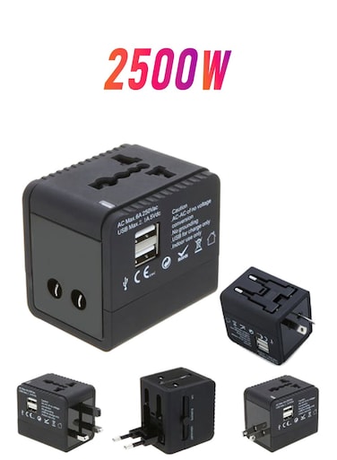 Generic Universal Travel Adapter Charger Black