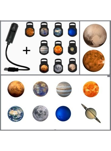 Generic USB Plug - And - Play Starry Sky And Moon Projection Night Light, Creative Bedroom Background Light, 1 Main Unit With 10 Patterns