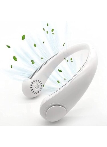 Generic USB Rechargeable Portable Neck Fan With 3 Wind Speed For Traveling Office Sports