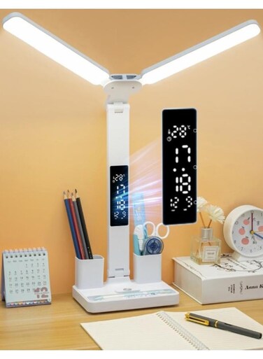 مصباح طاولة قابل لإعادة الشحن عبر منفذ USB بثلاثة أوضاع إضاءة