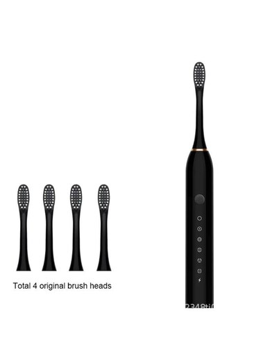 Generic USB Rechargeable Ultrasonic Tooth Brush With 4 Brush Heads 6 Cleaning Modes And Smart Timer Ipx7 Waterproof Cleaning Toothbrushes For Adults And Kids