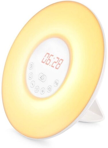 Generic Wake Up Light Sunrise Alarm Clock With 6 Changing Colors Night Light Alarm Clock For Bedroom