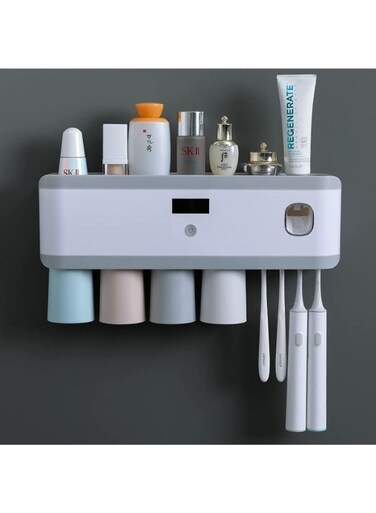 Generic Wall Mounted Sterilzer Toothbrush Holder With Toothpaste Dispenser