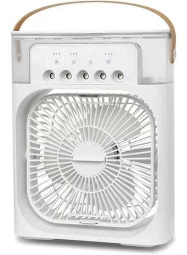 Generic Water Mist Spray Fan, High Grade White Water Cooled Fan Portable For Tabletop, Desktop Humidifier Cooler Fan Mini Air Conditioner Portable Air Cooler Spray Water Mist Fan
