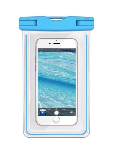 جراب مقاوم للماء لهاتف آيفون 6 إس بلس من آبل، أزرق/شفاف