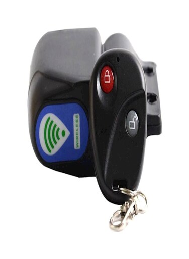 Generic Wireless Remote Control Bicycle Vibration Alarm Anti-Theft Lock Black Multicolour