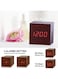 Generic Wooden Electronic LED Time Display 3 Alarm 6.35 Cm Cubic Small Electric Clocks For Bedroom Desk