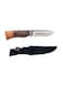Generic Camping Knife with Wood Handle and Sheath