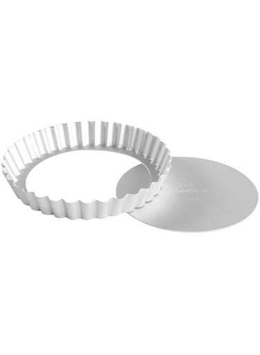 Fat Daddios Pft-65 Removable Bottom Fluted Tart Pan, Aluminum, Silver