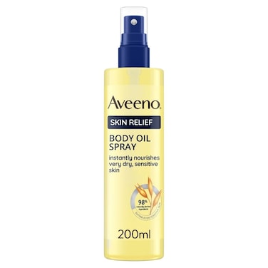 Aveeno Skin Relief Body Oil Spray, With Oat Oil &amp; Jojoba Oil, Suitable For Sensitive Skin, Instantly Nourishes Very Dry, Sensitive Skin, Suitable for a Massage, 200ml