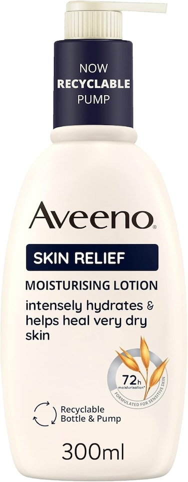 Aveeno Body Lotion Skin Relief Nourishing, Clinically Proven To Intensely Hydrate For 72-Hours, Helps Heal Very Dry And Itchy Skin, 300ml