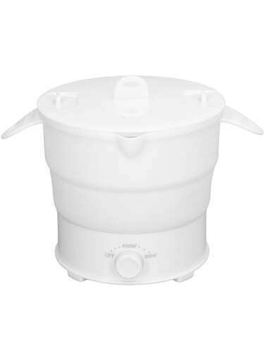 Vokers Foldable Mini Electric Hot Pot Cooker, Portable 1.2L Multifunction Mini Kettle with Adjustable Temperature Water for Noodles, Soup, Porridge, Eggs, Home Dormitory Office Travel